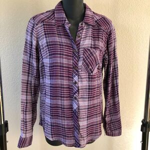 NWT Maurice’s Purple Plaid Lightweight Shirt XS